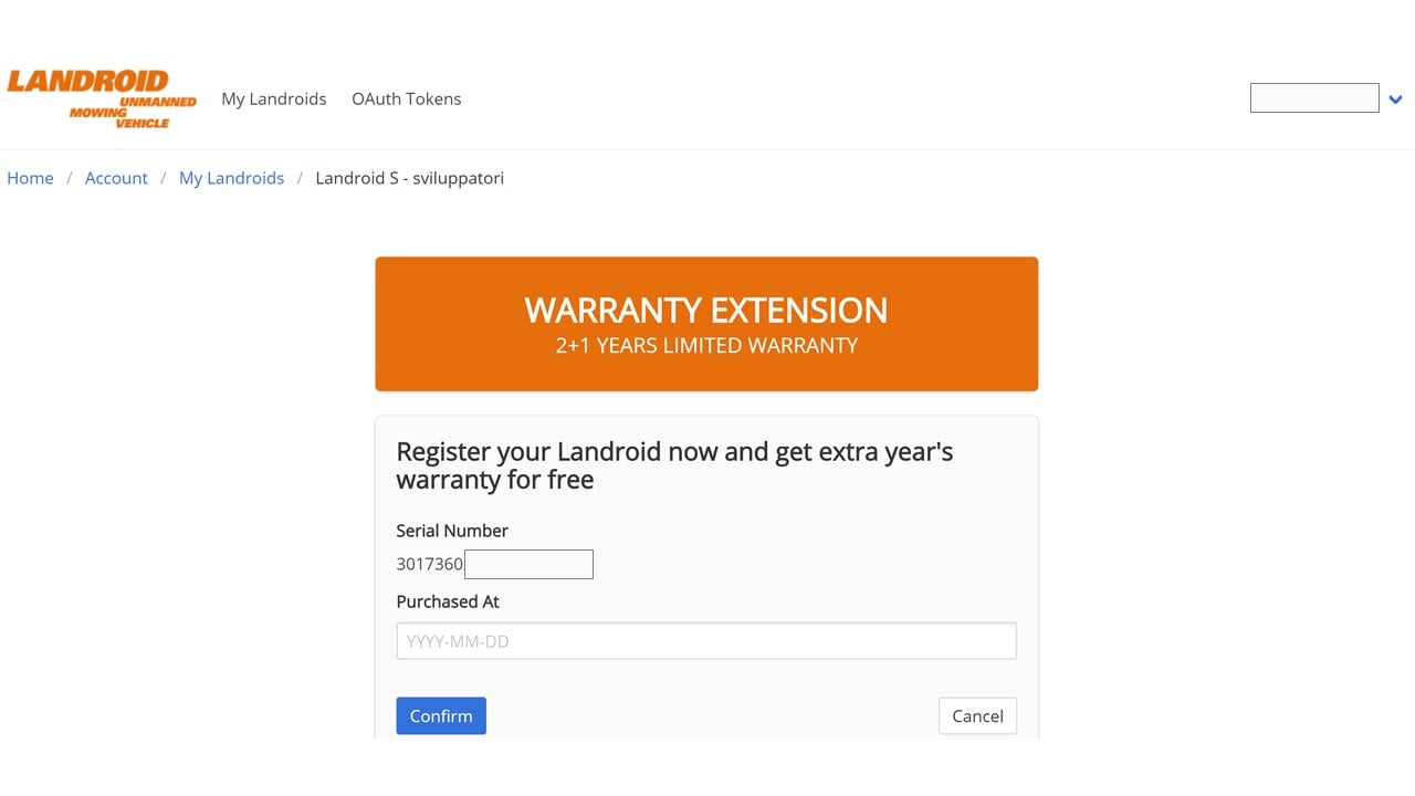 How to upgrade the firmware for Landroid M L 2016 2018